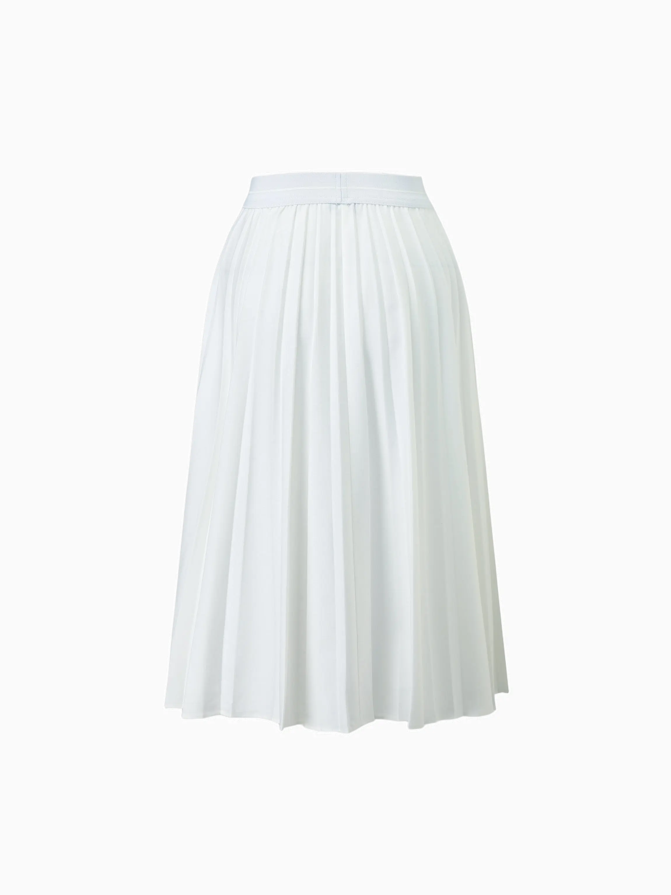 Pure White Pleated Skirt 26 Inch Casual Basic Skirts FW23 SS24-1